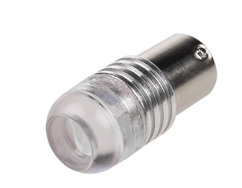 Лампа светодиодная 12V 21W металлический цоколь 1-конт. красный 3 SMD (поворот) линза 2 шт Skyway