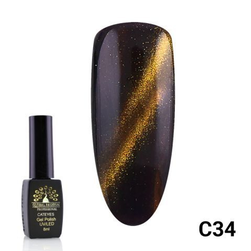 Гель лак кошачий глаз 34