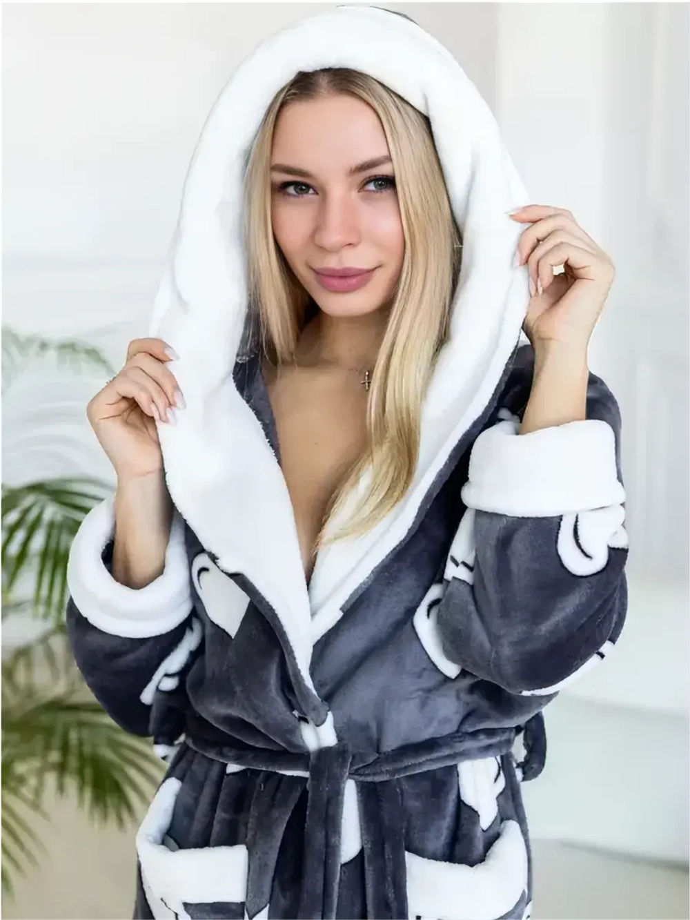 Халат махровый домашний теплый