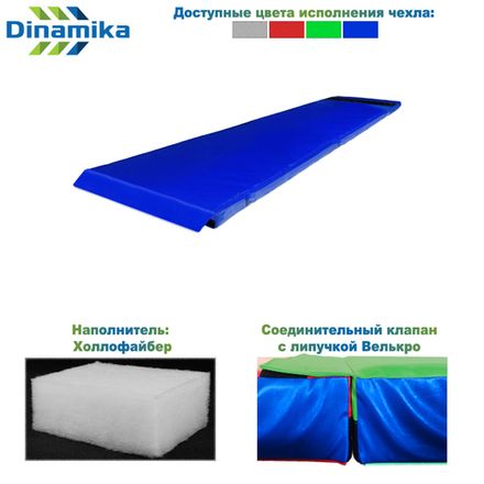 Мат гимнастический 2000х500х50 тент-велькро (холлослеп/холлофайбер)
