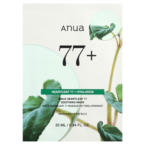 Anua, Heartleaf 77, успокаивающая маска для лица, 1 шт., 25 мл (0,84 жидк. унции)