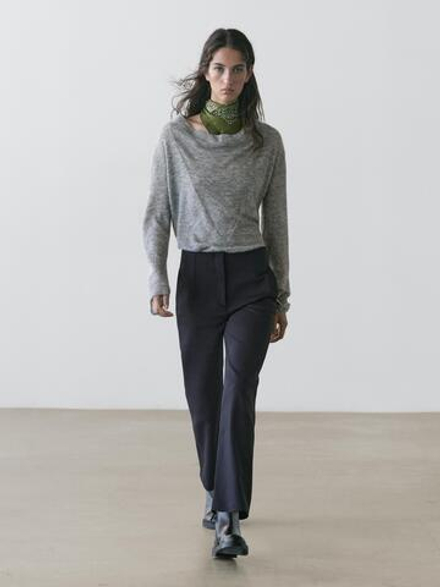 Massimo Dutti Брюки из технической хлопковой смеси, темно-синий