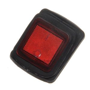 Выключатель клавишный  С603TPLNAA.black 1 red 230V