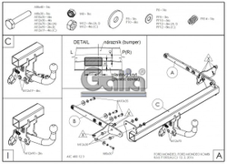 Фаркоп оцинкованный Galia F130A для Ford Mondeo седан/лифтбек/универсал 2014-(паспорт и сертификат в комплекте)(без электрики)
