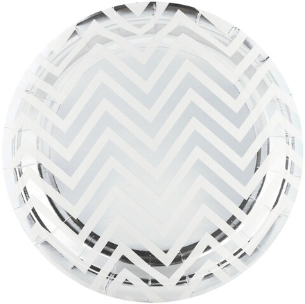 Тарелки  Зигзаги Серебро 18см 6шт.