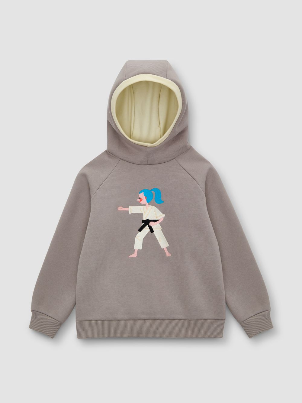 Худи серо-бежевый ЕДИНОБОРСТВА