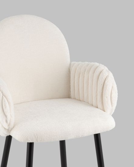 Стул полубарный Wave Stripes букле белый