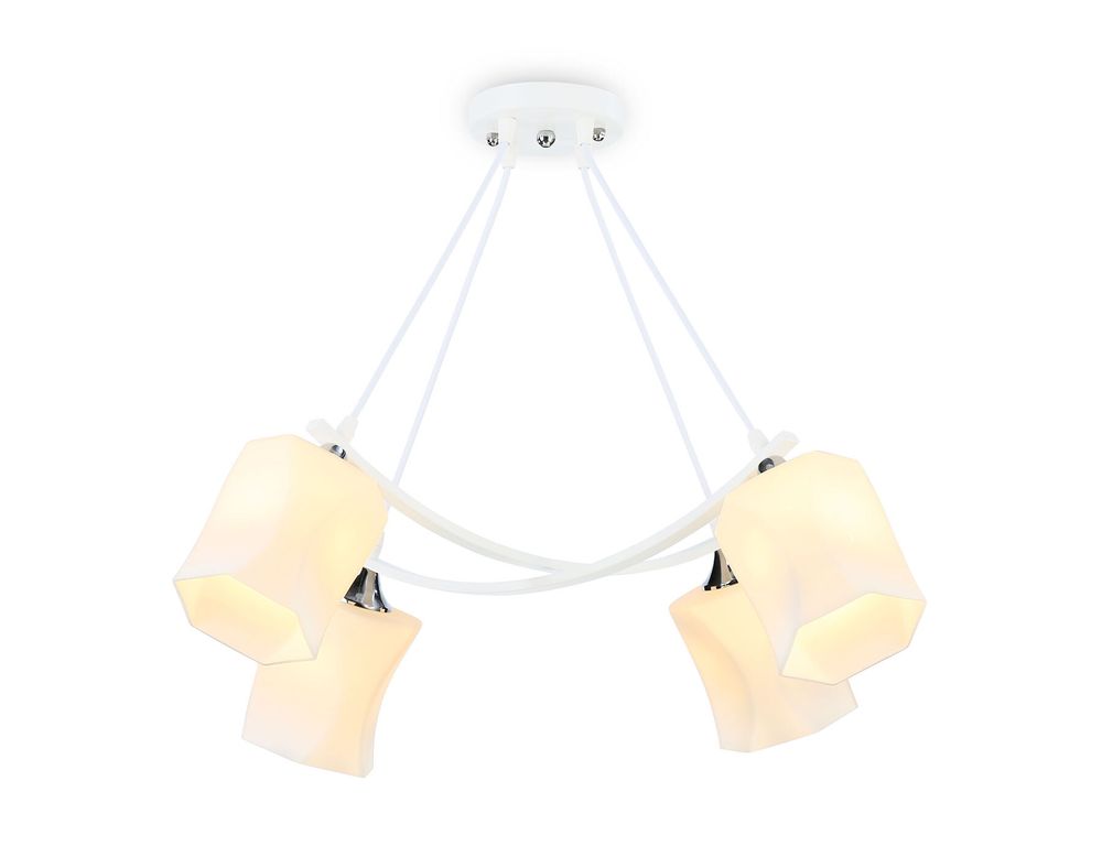 Светильник подвесной TR303156/4 WH/CH/FR белый/хром/белый матовый E27/4 max 40W 640*640*410