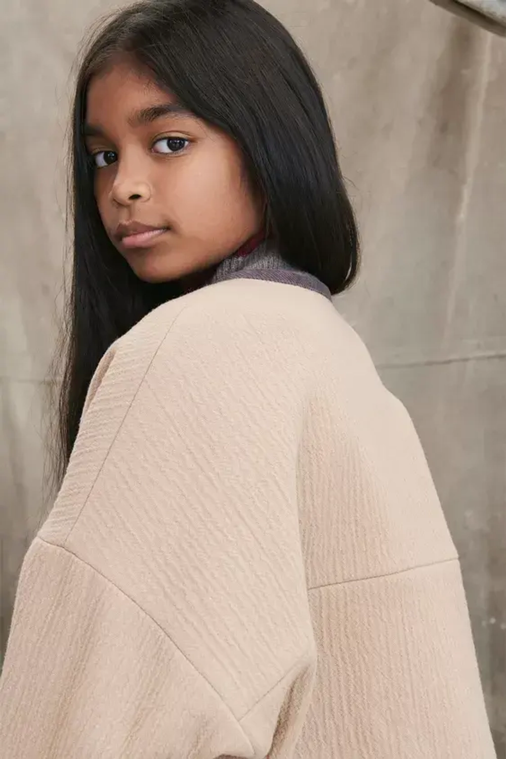 ZARA ШЕРСТЯНАЯ КОРОТКАЯ КУРТКА - LIMITED EDITION, БЕЖЕВЫЙ