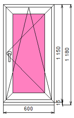 Пластиковое окно 1150 х 600 ТермА Эко