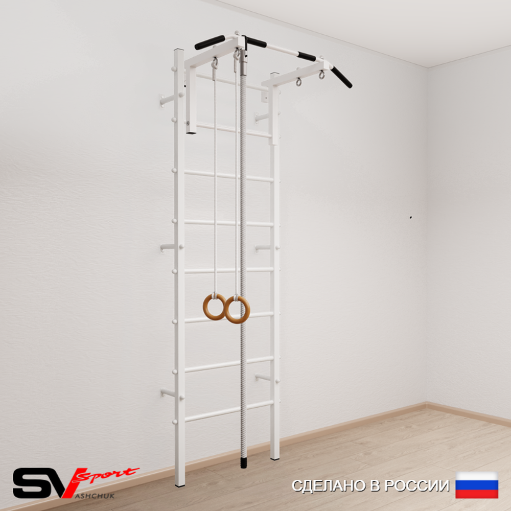 Шведская стенка Sv Sport 513 (Турник стандарт/Канат/Кольца)