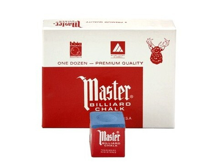 Мелки для кия. В упаковке 12 шт. Цвет синий: МЕ-01