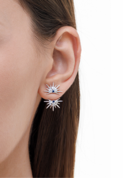 Серьги-джекеты «Две полузвезды»