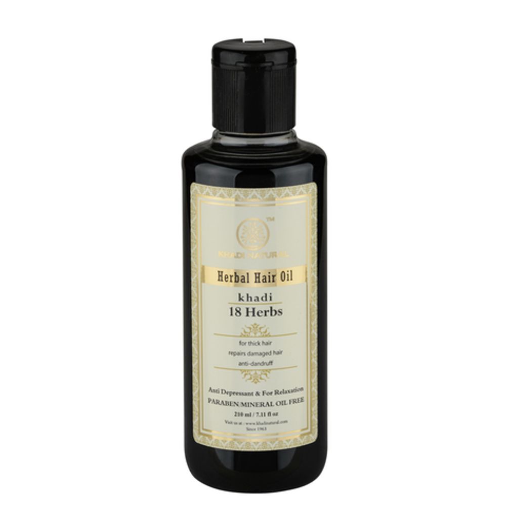 Масло для волос Khadi Natural Herbal Hair Oil 18 Herbs Кхади 18 Трав контроль выпадения, восстановление, питание 210 мл