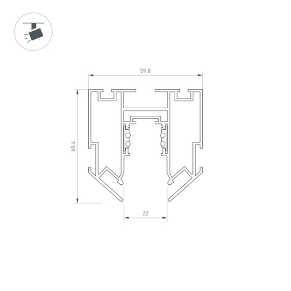 Шинопровод для натяжного потолока Arlight Mag-Orient-Track-2653-STR-G-3000 047572