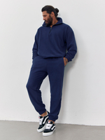 Свитшот "half zip" флисовый (темно-синий)