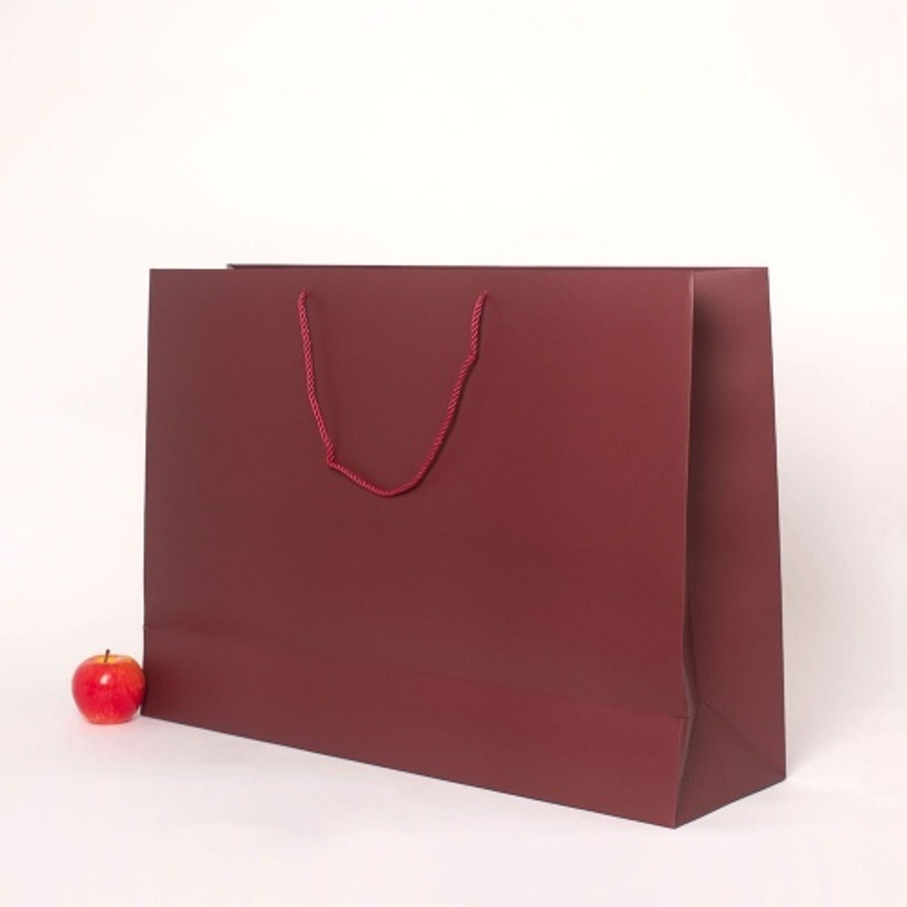 Пакет 70x50x20, бордо, витой шнур, картон VIP