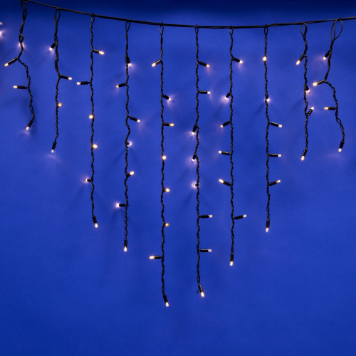 ULD-B4806-176/TBK WARM WHITE IP67 Бахрома светодиодная с эффектом мерцания, 4,8 м. Соединяемая. 176 светодиодов. Теплый белый свет. Провод черный. TM