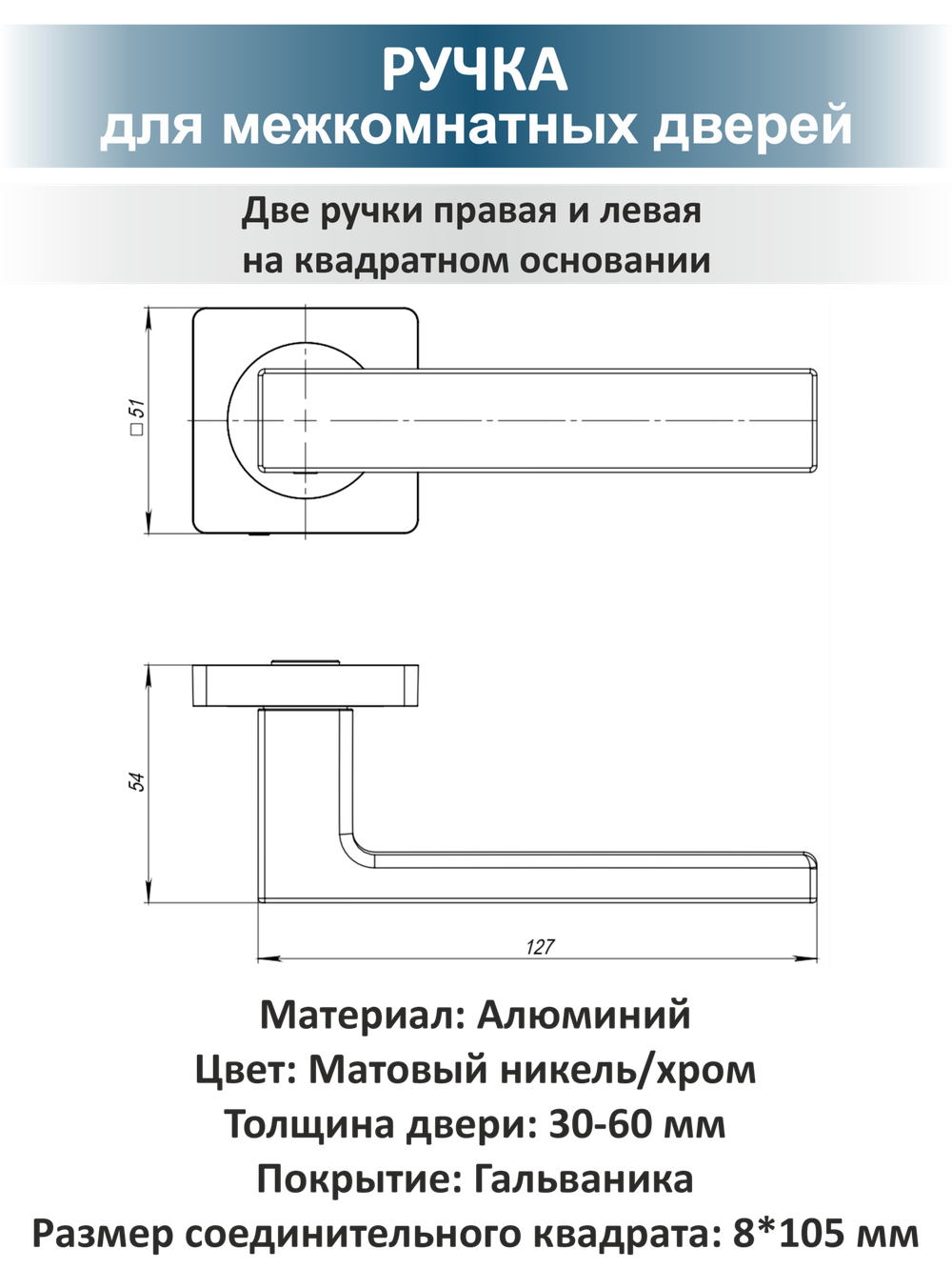 Ручки для межкомнатных дверей с защелкой и фиксатором OPTIMA