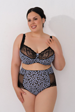 1109 бюстгальтер "Черный с синим (камешки)"