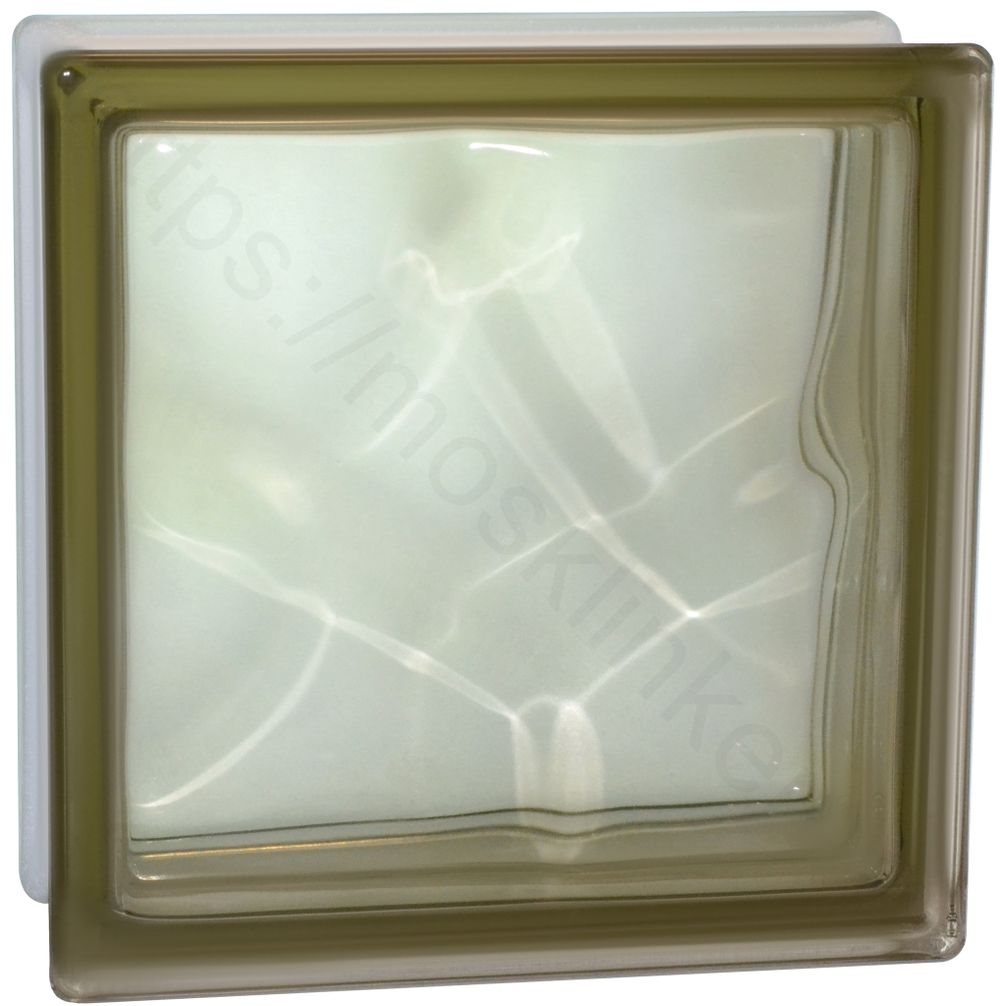 Стеклоблок Vitrablok Бронзовый Волна 19x19x8 - окрашенный в массе