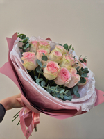 Роза с эвкалиптом букет