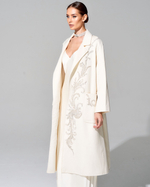 Пальто из 100% кашемира с вышивкой ручной работы