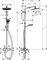 Душевая система со смесителем Hansgrohe 27269000 Crometta S 240 SHP