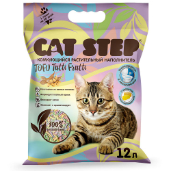 Наполнитель для кошачьего туалета CAT STEP Tofu Tutti Frutti, комкующийся, растительный, пакет 12 л