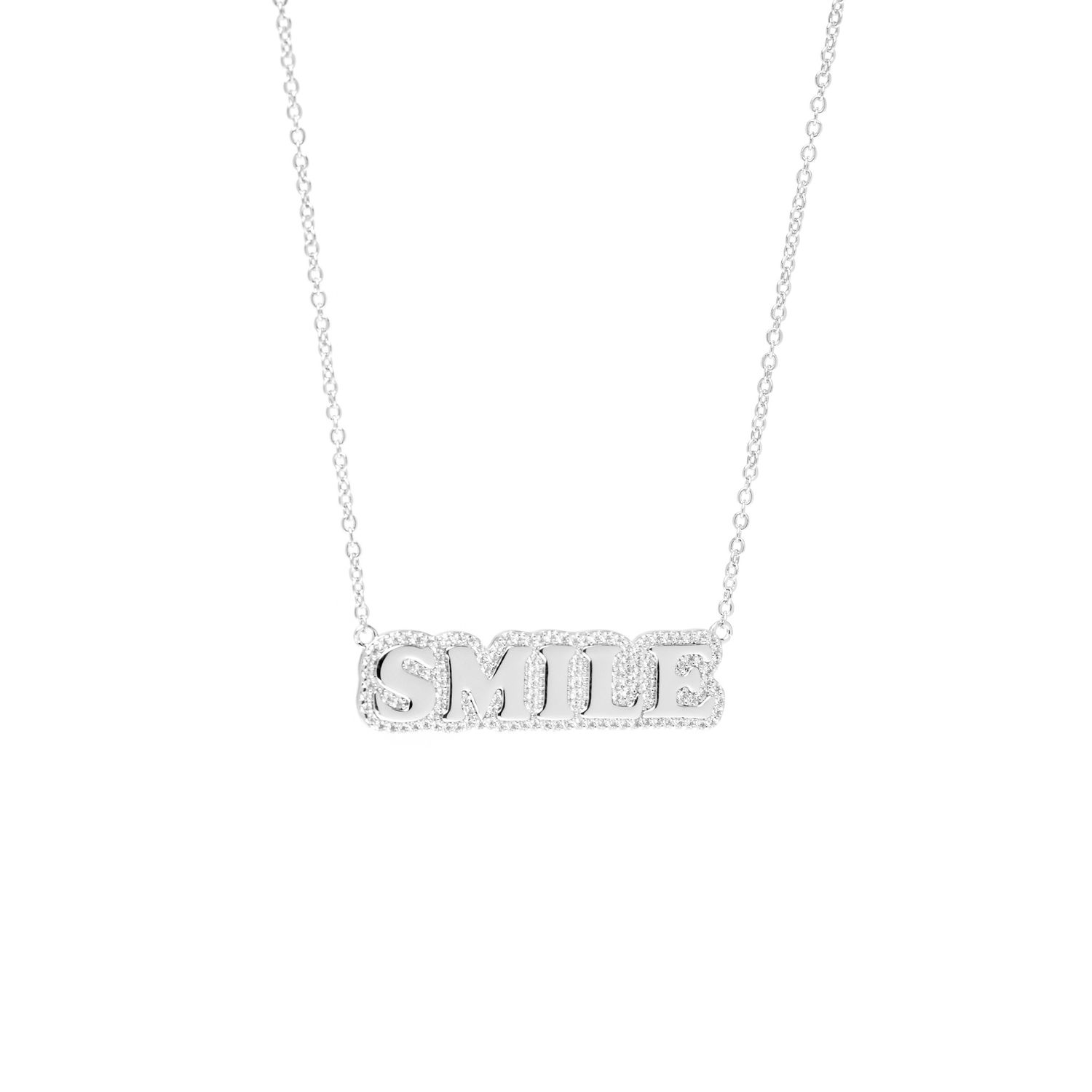 Колье Smile Stamp Necklace - Silver