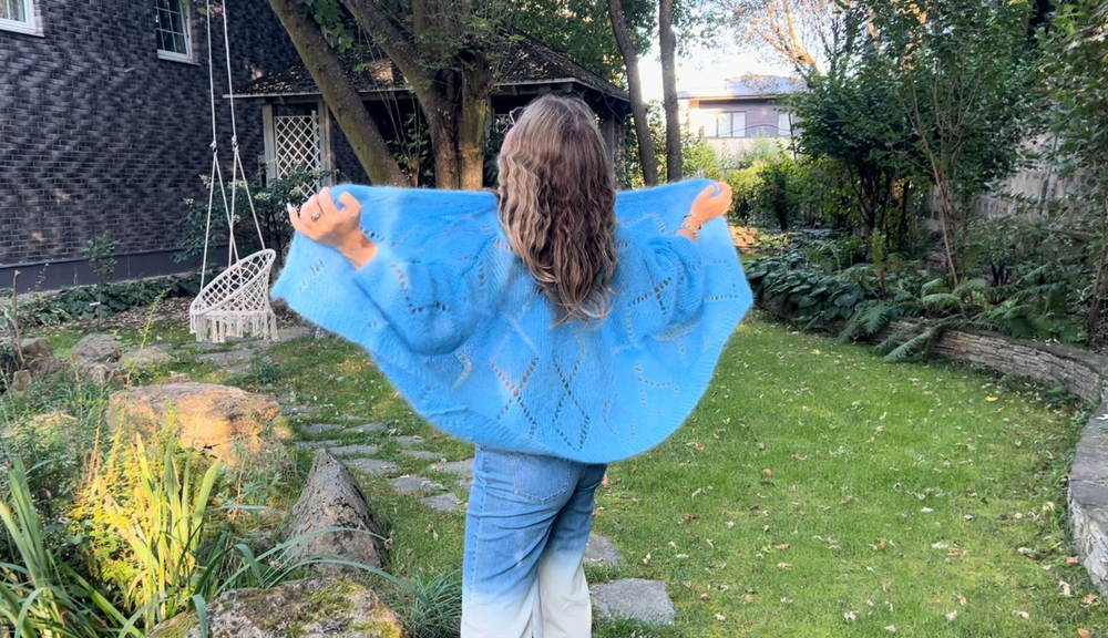 Марафон по вязанию кардигана спицами "Light Blue"