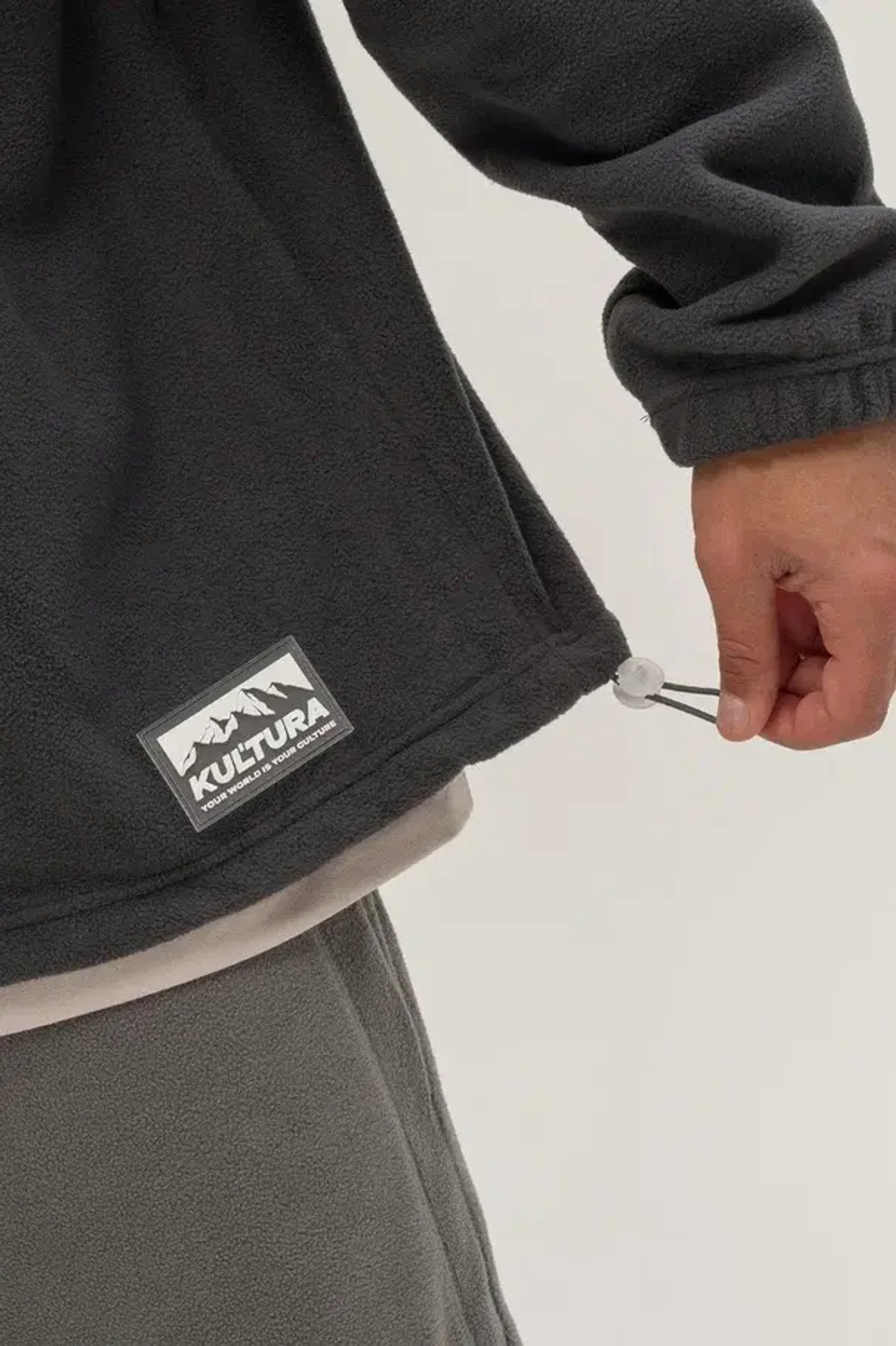 Толстовка КУЛЬТУРА "HALF ZIP FLEECE", темно-серый