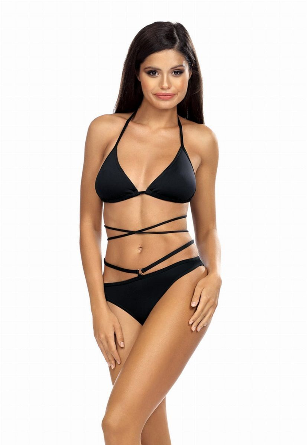 Раздельный купальник с завязочками на талии (Размер: 75/38) (Цвет: черный)