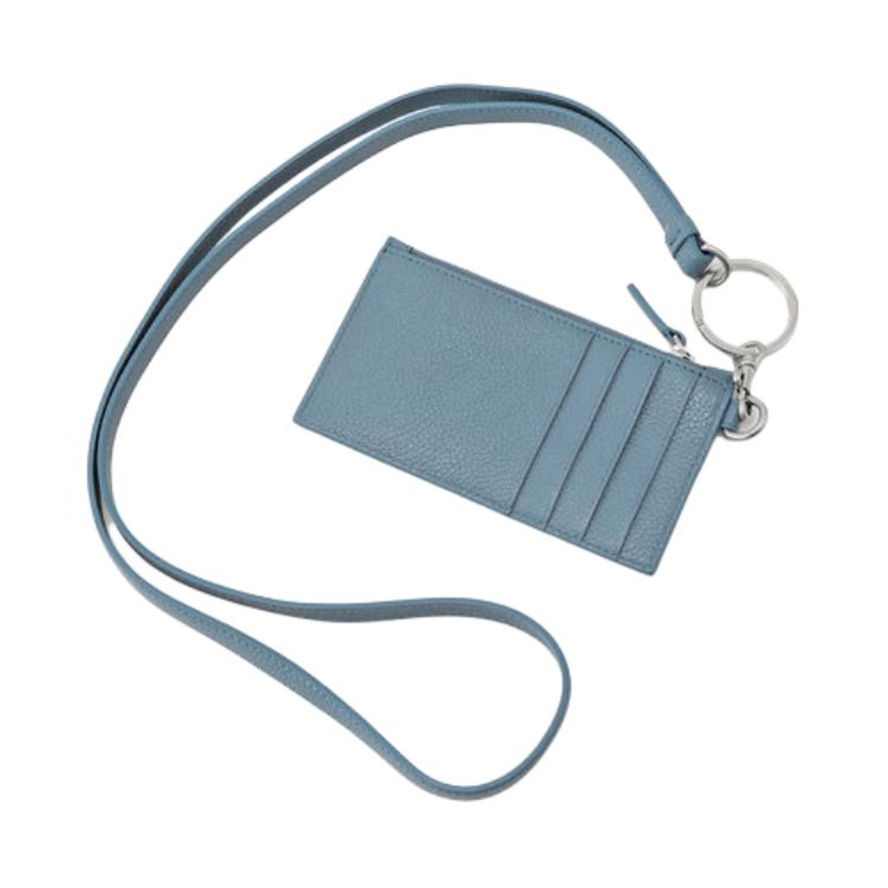 Balenciaga Cash Key Ring Cow Leather Card Holder Card Holder Women"s Blue