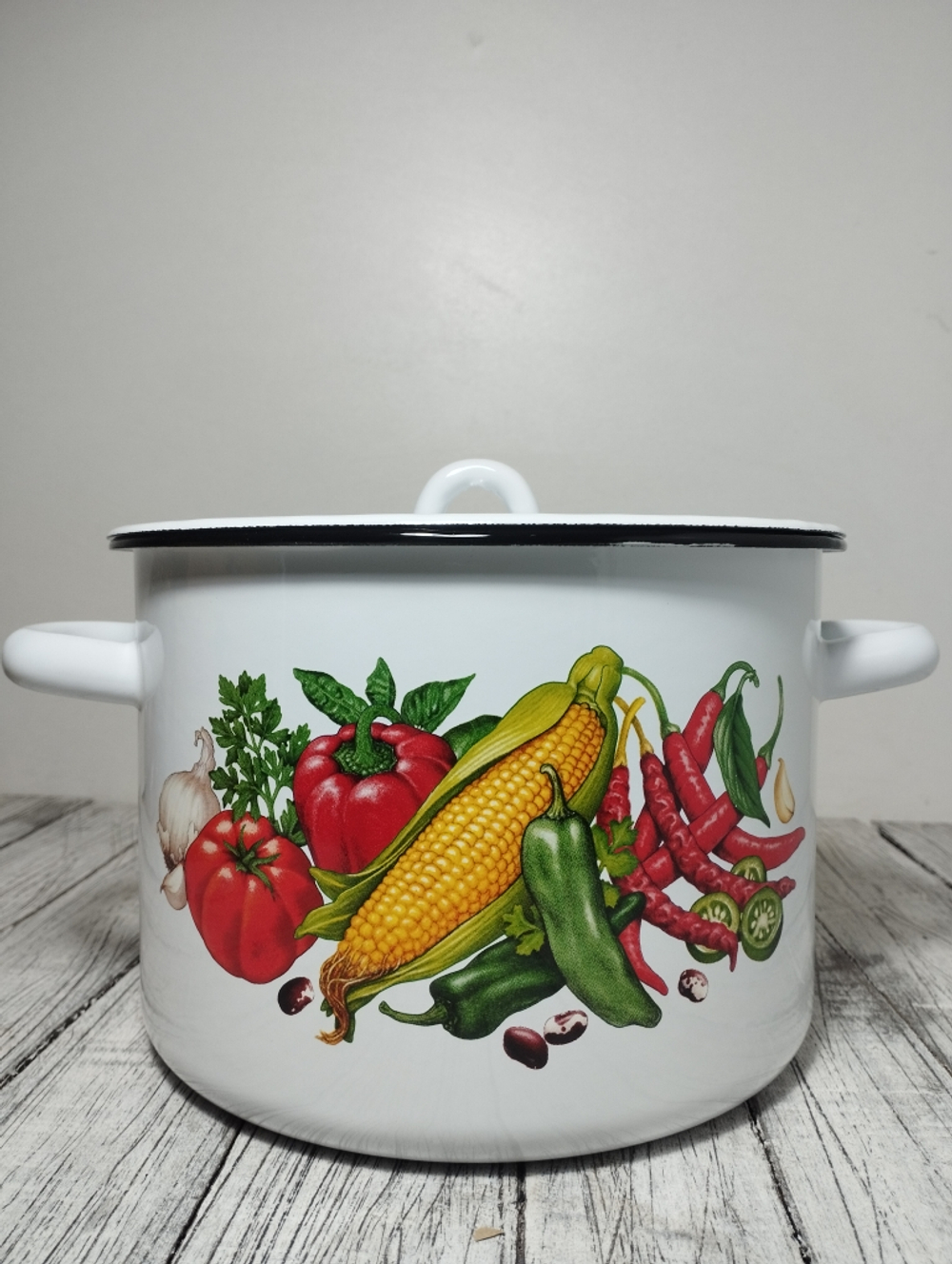 Кастрюля 4,5л Кукуруза Белая 1с17с