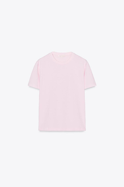 ZARA БАЗОВАЯ ФУТБОЛКА ИЗ ХЛОПКА, РОЗОВЫЙ