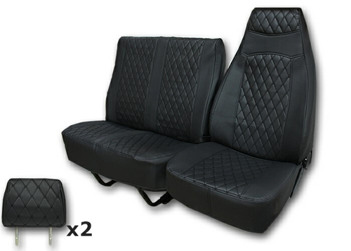 Чехлы на сиденье /Г-3302/ 3-х мест. Экокожа черный стеганая (Газелист52)