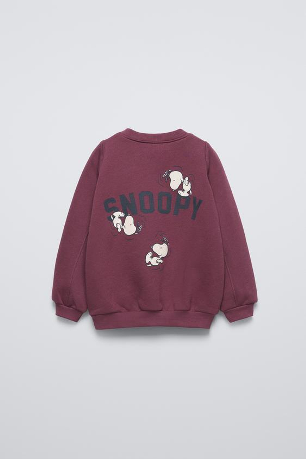 ZARA ТОЛСТОВКА С ВЫШИВКОЙ SNOOPY PEANUTS™, ТЕМНО-БОРДОВЫЙ