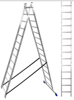 Лестница алюмин.  3секц* 14ступеней (3,97м-6,68м-9,50м) / МОНТАЖНИК