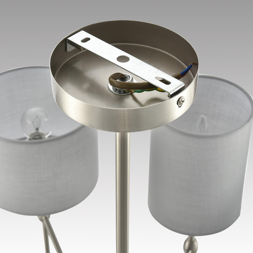 8262/8C CLASSI LN26 062 металл/текстиль, никель/серый Люстра потолочная E14 8*40W 220V LATTI