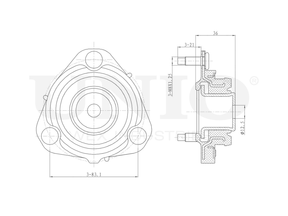 Опора амортизатора передняя UNIO RMP-13015
