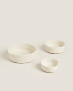 Zara Home миска из каменной керамики, цвет бежевый, 11 см