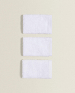 Zara Home - Набор полотенец для рака из хлопка высокого качества (набор из 3 шт.), белый, 30х30 см