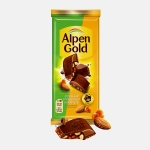 Шоколад Alpen Gold молочный Соленый миндаль и карамель 80г