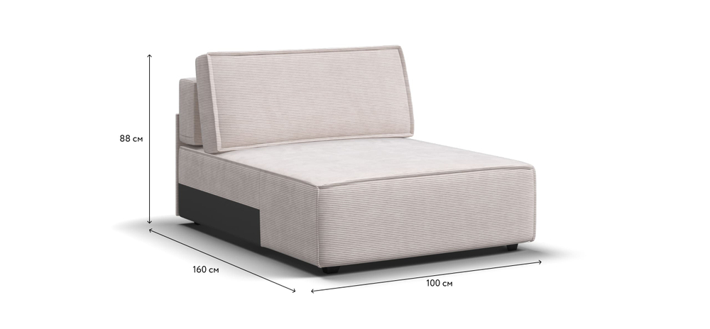 Босс Софт Модуль оттоманка Вельвет Корд бежевый