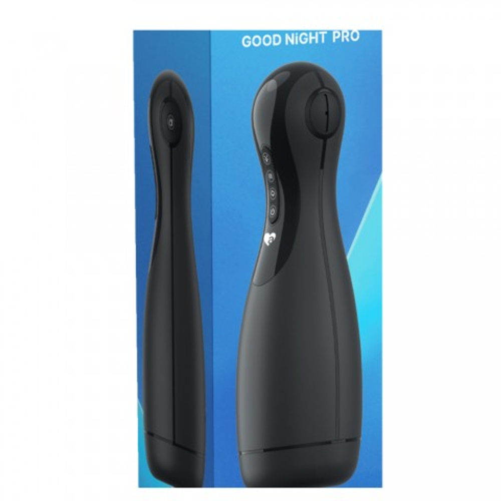 Инновационный мастурбатор Good night с имитацией орального секса от Amovibe (черный)