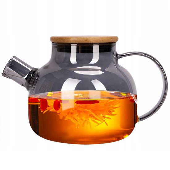 Стеклянный заварочный чайник 1000 мл. Kamille KM 9029 с бамбуковой крышкой