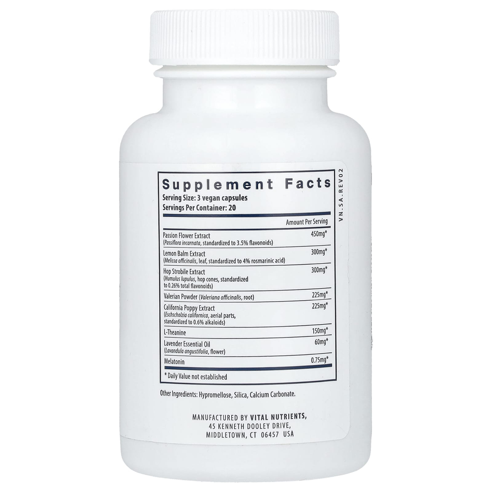 Vital Nutrients, средство для сна, 60 растительных капсул