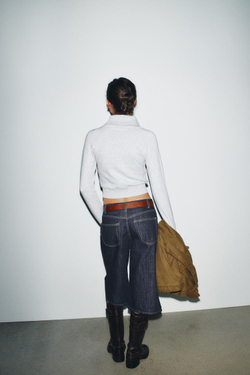 ZARA ТОЛСТОВКА ИЗ ФЛИСА НА МОЛНИИ, СЕРЫЙ МЕЛАНЖ