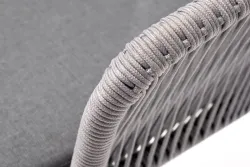 "Марсель" стул плетеный из роупа, каркас алюминий темно-серый (RAL7024) муар, роуп светло-серый круглый, ткань светло-серая